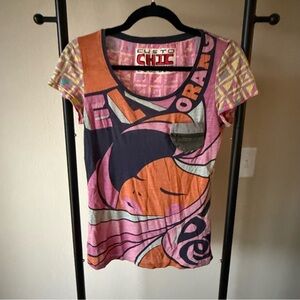 Custo Barcelona Multicolor Graphic Short Sleeve Tee